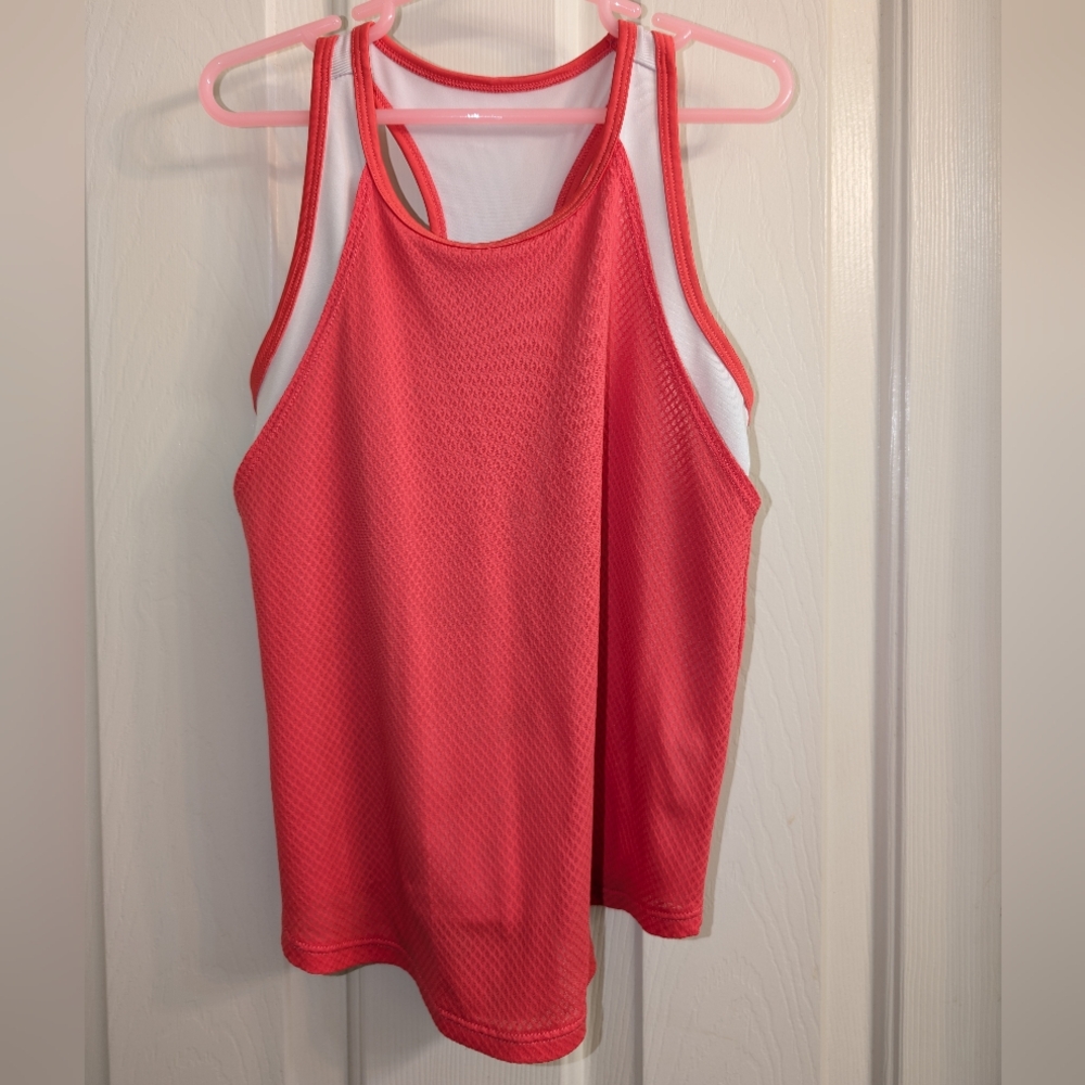 Girls Medium Avia Hot Pink & White Athletic Tank